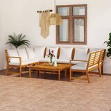 The Living Store Vrtna sedežna garnitura z blazinami 9-delna trden akacijev les - Vrtna Sedežna Garnitura, (21480718) | Shoptok.si