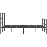 Metalni okvir kreveta s uzglavljem i podnožjem crni 135x190 cm | shoptok.hr