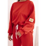 Kesi Włoski Ladies' set with a loose sweatshirt and pants with the word LOVE red | ePonuda.com