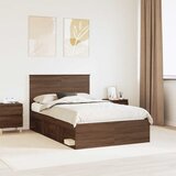  Krevetna konstrukcija s uzglavljem Smeđi hrast 120 x 190 cm | shoptok.hr