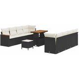 vidaXL Vrtna sedežna garnitura z blazino 11 pcs Črna Poly ratan, (5000022391) Cene