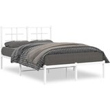  The Living Store Kovinski posteljni okvir z vzglavjem bel 120x200 cm - Posteljni Okvir, (21450748) | Shoptok.si