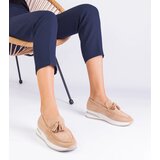 Gemre Beige women's platform loafers with embellishment Selerina | shoptok.hr
