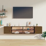 Maison Chic Stenska omarica - Zidna omarica 2 kosa medeno rjava 80x30x30 cm trdna borovina iu423, (22063251) | Shoptok.si