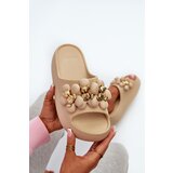 Boto Women's Foam Slides With Decorations On Thick Sole Dark Beige Bremavia | ePonuda.com