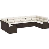  Set vrtnog kauča od 10 dijelova s jastučićima Smeđa Poli ratan | shoptok.hr