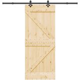 vidaXL Drsna vrata s kompletom vodil 85x210 cm trdna borovina | Shoptok.si