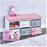 Kesper KSP17739 DEČIJA KLUPA SA FIOKAMA 33X68X29,5CM BELO ROZA Cene