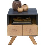 CARRYHOME nočna omarica, barve hrasta, temno siva | Shoptok.si