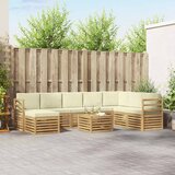  Set vanjskih sofa 9 kom. Bijela i krem Poliester | Shoptok.si