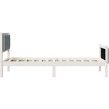  Konstrukcija postelje z vzglavjem Svetlo siva 90 x 200 cm blago, (5000084156) | Shoptok.si