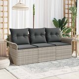  Sjedeća garnitura za vrt 3 kom. Svjetlosiva Poli ratan 196 x 62 x 69 cm | Shoptok.si