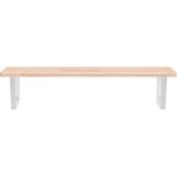  Zidna polica za umivaonik od čelika i masivne hrastovine Smeđa 100 x 50 x 2.5 cm | shoptok.hr