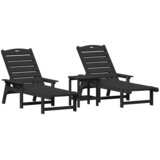  Ležaljka 3 pcs Crna Polietilen | shoptok.hr