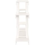  Stalak za biljke bijeli 104,5 x 25 x 77,5 cm masivna borovina | Eponuda.com
