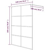 Pregrada za tuš crna 140 x 195 cm s napola mutnim staklom ESG | shoptok.hr