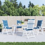  Jastuci za stolice 4 kom prošarano plavi 120x50x7 cm od tkanine | shoptok.hr