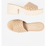 GOODIN Openwork beige platform flip-flops | shoptok.hr