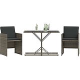  3-dijelni bistro set od poliratana s jastucima sivi | shoptok.hr