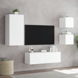  4-dijelni zidni TV ormarići s LED svjetlima bijeli | shoptok.hr