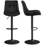 Songmics Set barskih stolov, nastavljiva višina, vrtljiv, z naslonom za hrbet in oporo za noge, 48,5x43x93,5-114 cm, črna, (5000302452) | Shoptok.si