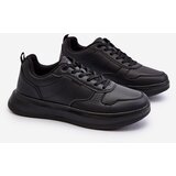 EVENTO Lightweight Men's Platform Sneakers in Black Eco Leather Uziran | Shoptok.si