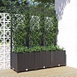 vidaXL Vrtna sadilica s rešetkom crna 120 x 40 x 136 cm PP Cijene