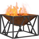  Kamenoslojni Ognjišt četvrtasti 50x50x35 cm od čelika otporan na vremenske uvjete | shoptok.hr