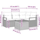 Sjedeća garnitura za vrt 5 kom. Crna poliratan | shoptok.hr