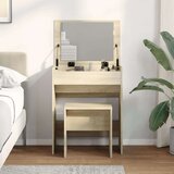vidaXL Toaletna mizica in stolček sonoma hrast 60x40x113,5 cm | Shoptok.si