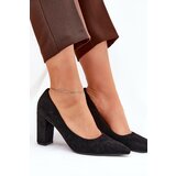 Boto Eco Suede Heels On A Heel Black Ellinoria | Shoptok.si