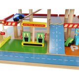Kruzzel drvena parkirna garaža s helikopterom i 4 autića, 3 razine | shoptok.hr