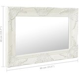  Zidno ogledalo u baroknom stilu 60 x 40 cm bijelo | shoptok.hr
