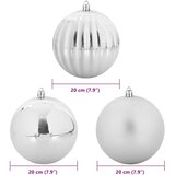  Set božićnih kuglica XXL 4 pcs Srebrno Plastika | shoptok.hr