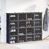 vidaXL Organizator za shranjevanje kock s 16 kockami in vrati Black PP | Shoptok.si