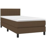  Krevet box spring s madracem LED tamnosmeđi 100x200 cm tkanina | shoptok.hr