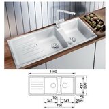 Blanco sudoper LEXA 8 S InFino SILGRANIT CRNA, s dalj. upr. | shoptok.hr