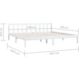 vidaXL Okvir za krevet od borovine bijeli 180 x 200 cm UK Super King | shoptok.hr