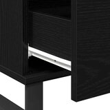 vidaXL Klubska miza Črni hrast Inženirski les in metal Standardna | Shoptok.si