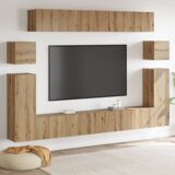 vidaXL Komplet TV omaric 8 pcs Obrtniški hrast Srednja Konstruiran les | Shoptok.si