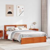  Krevetna konstrukcija s uzglavljem Vosak smeđa 120 x 200 cm | shoptok.hr