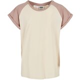 Urban Classics Girls Contrast Raglan Tee whitesand/duskrose | Shoptok.si