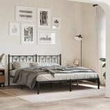 Maison Chic Kovinski Posteljni okvir - Dvoposteljna postelja - Zakonska postelja z vzglavjem črn 183x213 cm, (21693226) | Shoptok.si