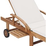  Ležaljke za sunčanje s jastucima 2 kom od masivne tikovine krem | shoptok.hr