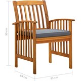  Vrtna jedilna garnitura 3-delna z blazinami trdna akacija, (20672598) | Shoptok.si