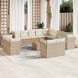 vidaXL 14-dijelni set vrtnih sofa s jastucima poliratan Bež | shoptok.hr