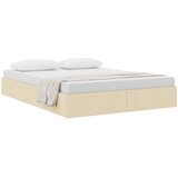  Otomanski krevet s pohranom Krema 140 x 190 cm tkanina | shoptok.hr