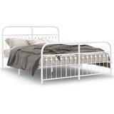  The Living Store Kovinski posteljni okvir z vzglavjem in vznožjem bel 150x200 cm - Posteljni Okvir, (21524650) | Shoptok.si