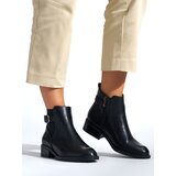 Shelvt Black classic women's flat ankle boots | shoptok.hr