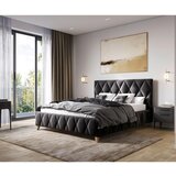 MID.YOU OBLAZINJENA POSTELJA 120 cm x 200 cm , les, kovina, tekstil, leseni material antracit | Shoptok.si